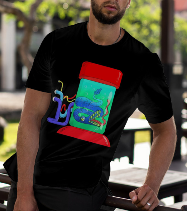 Viper In Colorful Science Lab Jar With Tubes T-Shirt