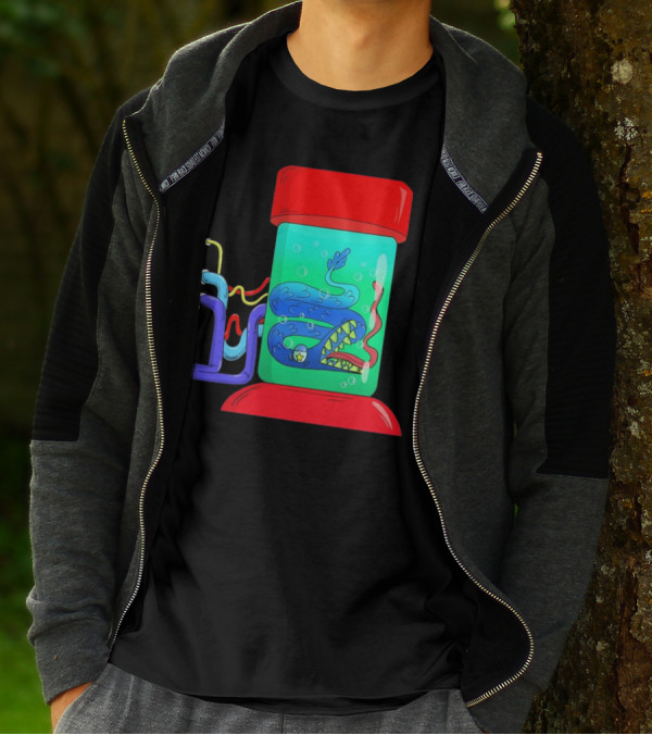 Viper In Colorful Science Lab Jar With Tubes T-Shirt