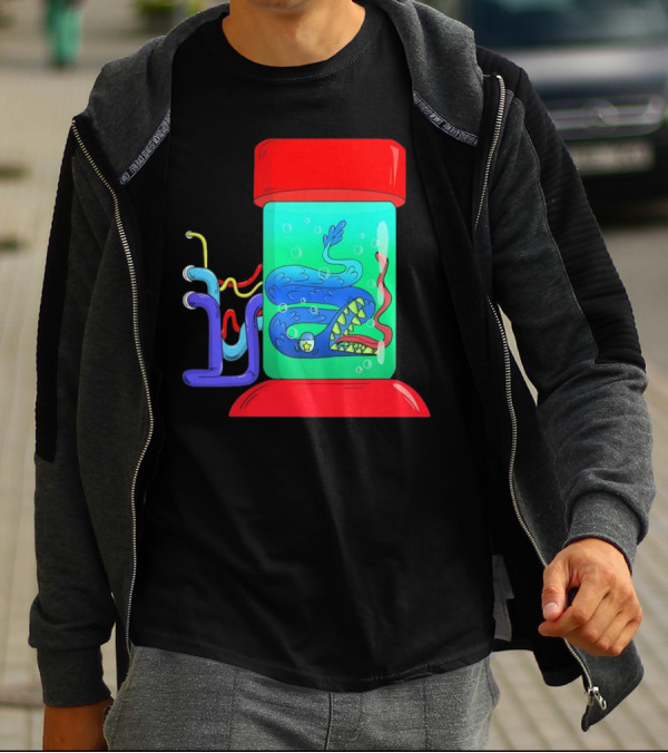 Viper In Colorful Science Lab Jar With Tubes T-Shirt