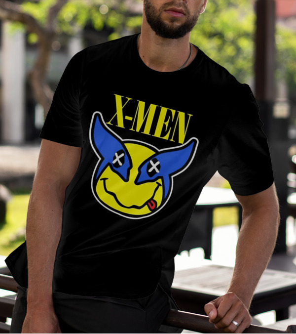 X-Men Wolverine Nirvana Smiley Face Crossover T-Shirt