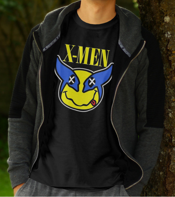 X-Men Wolverine Nirvana Smiley Face Crossover T-Shirt