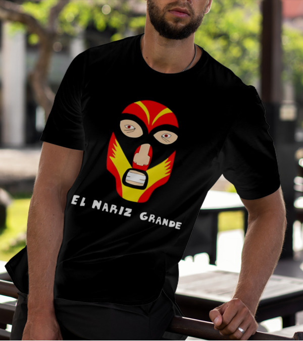 Ariel Helwani El Nariz Grande Mask Red Yellow Black T-Shirt