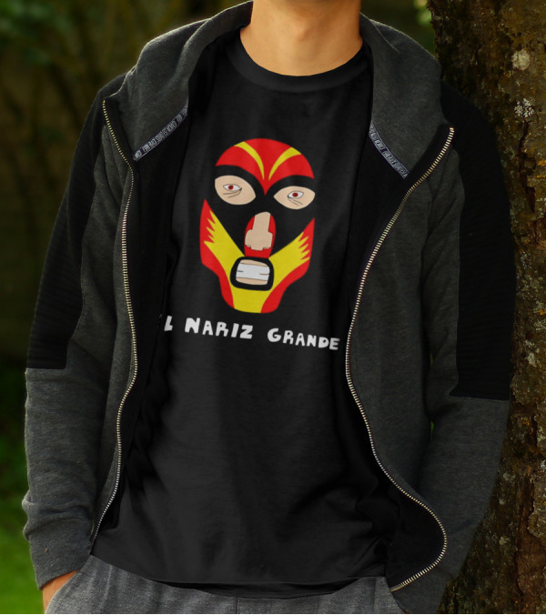 Ariel Helwani El Nariz Grande Mask Red Yellow Black T-Shirt