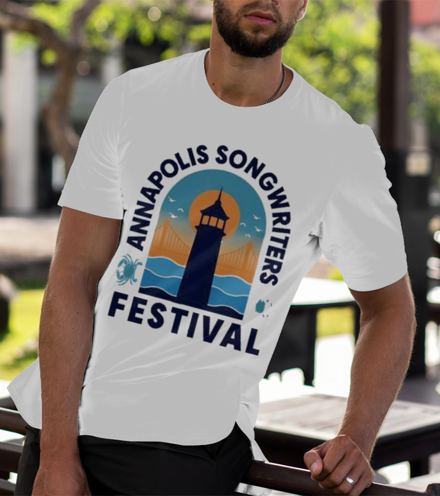 Annapolis Songwriters Festival Lighthouse And Bay Scene T-Shirt