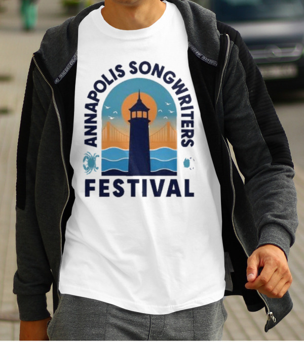 Annapolis Songwriters Festival Lighthouse And Bay Scene T-Shirt