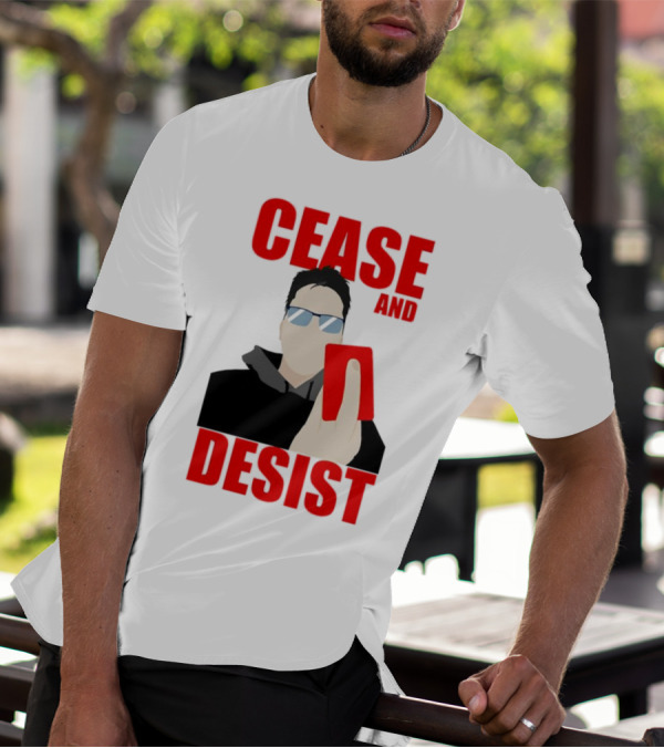 CEASE AND DESIST Red Card Warning T-Shirt