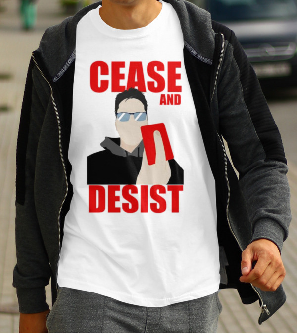 CEASE AND DESIST Red Card Warning T-Shirt
