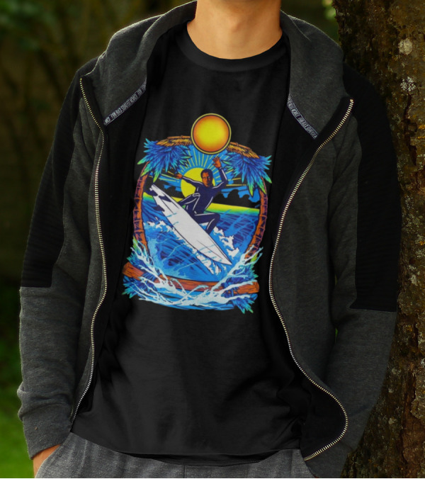 Chill With Water Surfing Under The Sun And Palm Trees T-Shirt