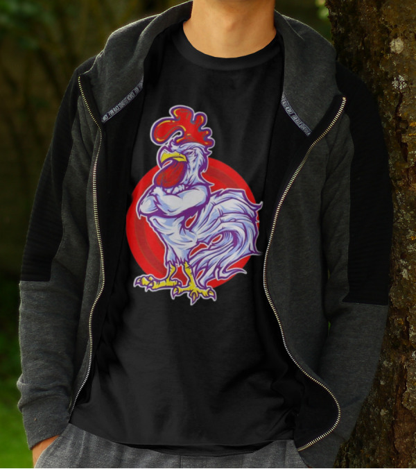 Cookei Chicken Muscle Rooster T-Shirt