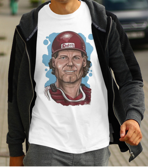 Darren Daulton Philadelphia Phillies Dutch Cartoon T-Shirt