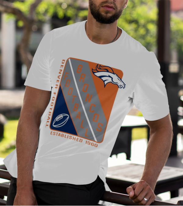 Denver Broncos Football Established 1960 Shield T-Shirt
