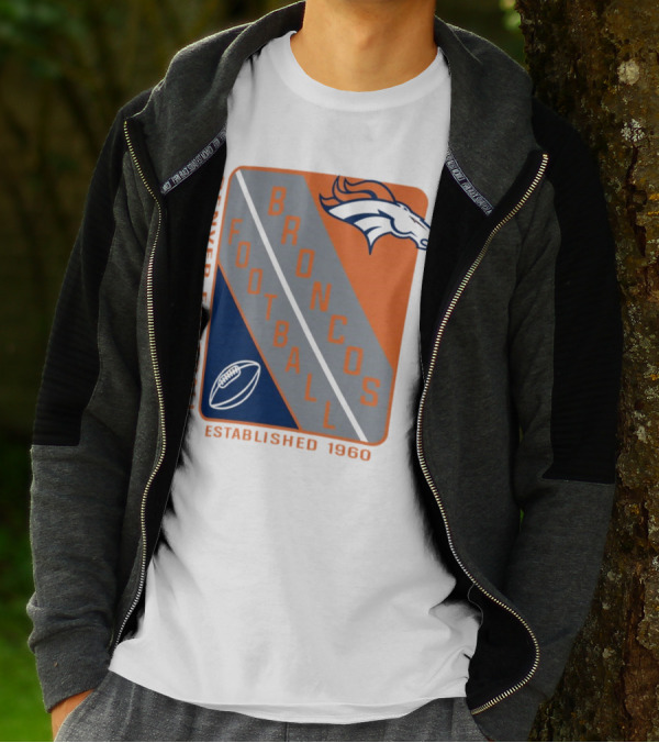 Denver Broncos Football Established 1960 Shield T-Shirt