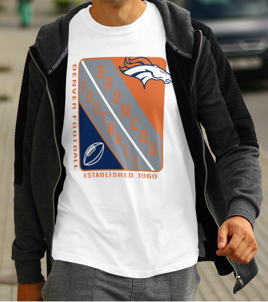 Denver Broncos Football Established 1960 Shield T-Shirt