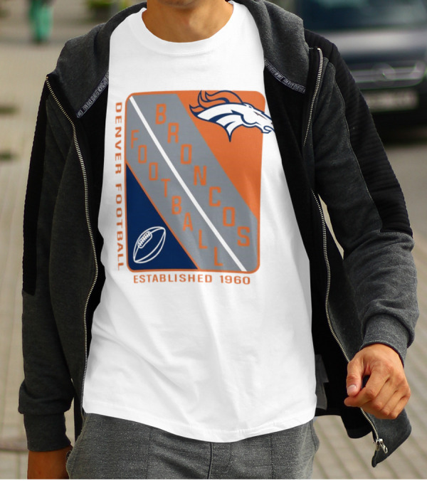 Denver Broncos Football Established 1960 Shield T-Shirt