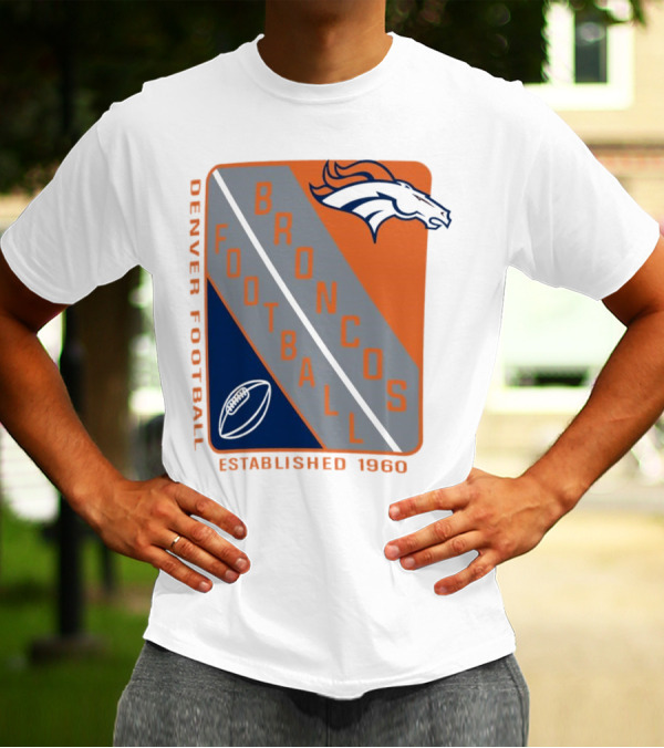 Denver Broncos Football Established 1960 Shield T-Shirt