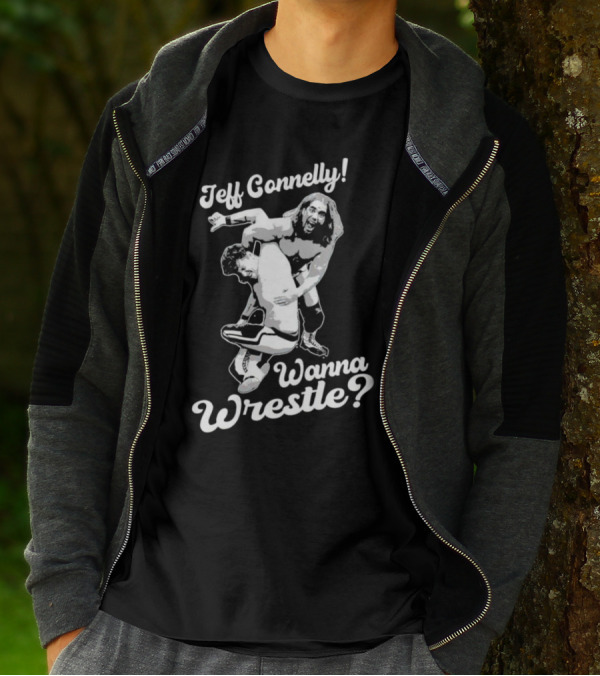 Jeff Connelly Ready To Rumble Wanna Wrestle Bold Wrestling Challenge T-Shirt