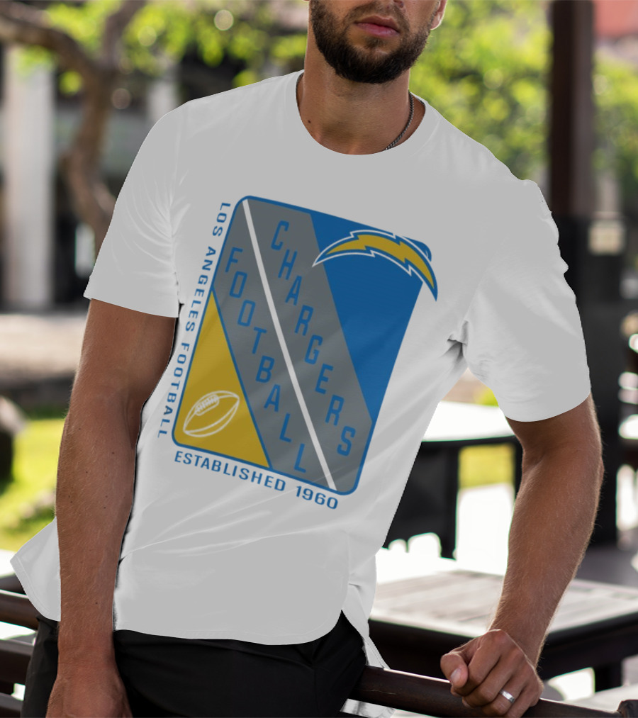 Los Angeles Chargers Football Shield Established 1960 T-Shirt