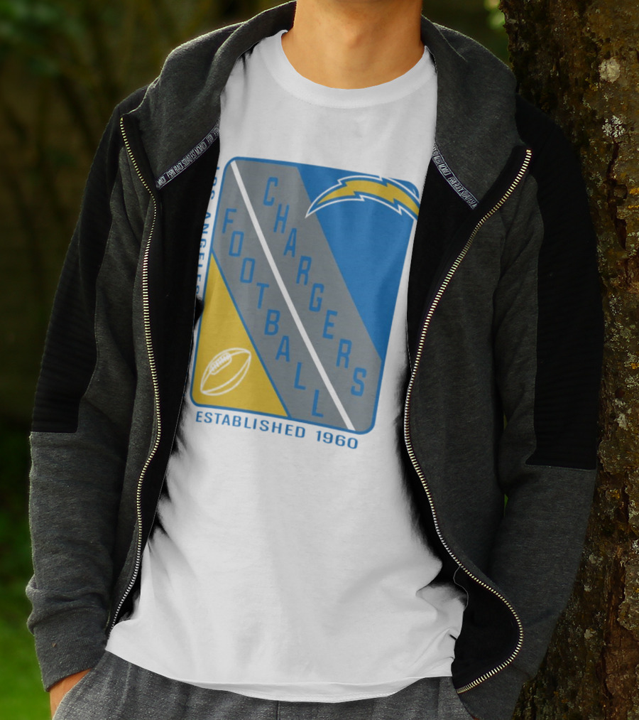 Los Angeles Chargers Football Shield Established 1960 T-Shirt