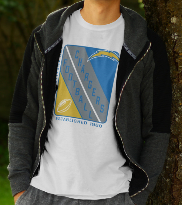 Los Angeles Chargers Football Shield Established 1960 T-Shirt