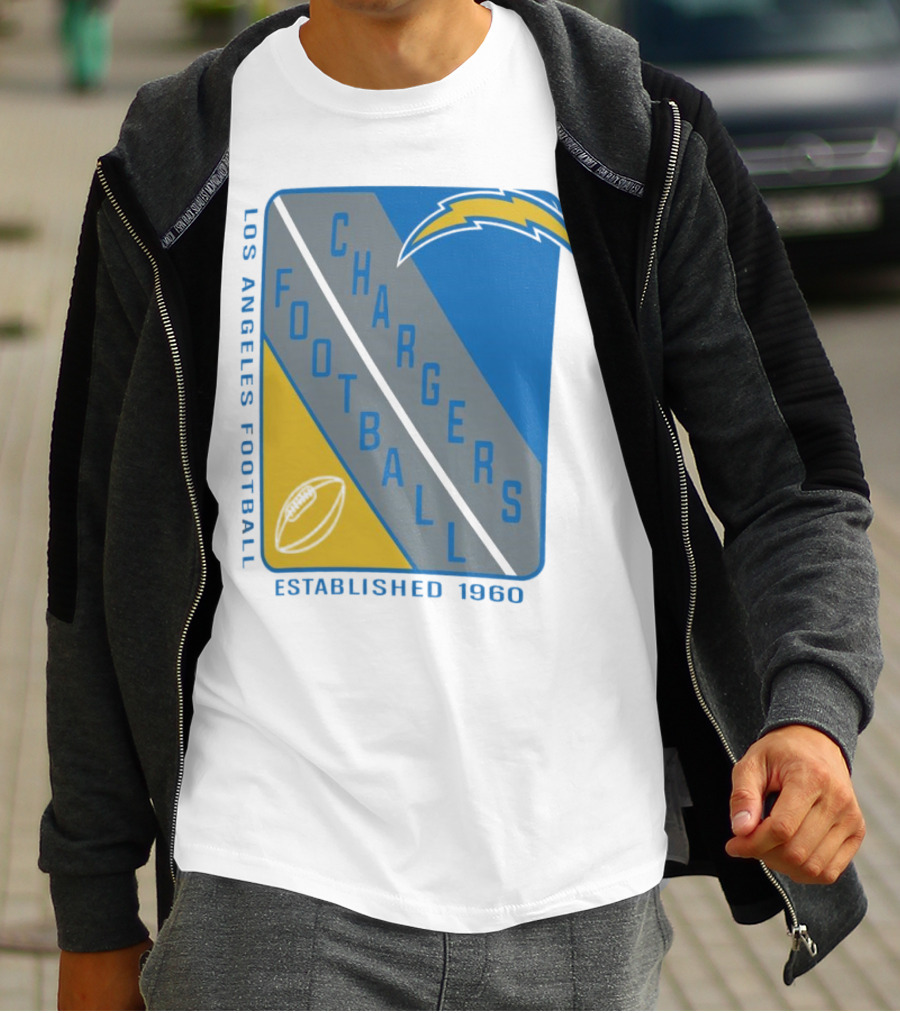 Los Angeles Chargers Football Shield Established 1960 T-Shirt