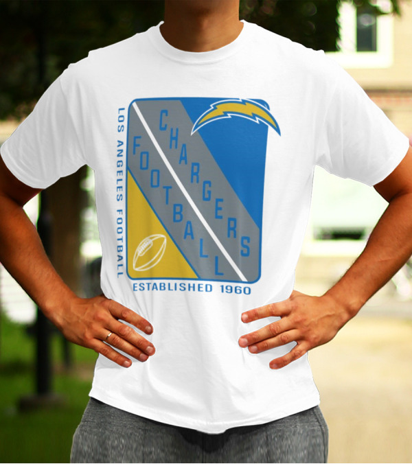Los Angeles Chargers Football Shield Established 1960 T-Shirt