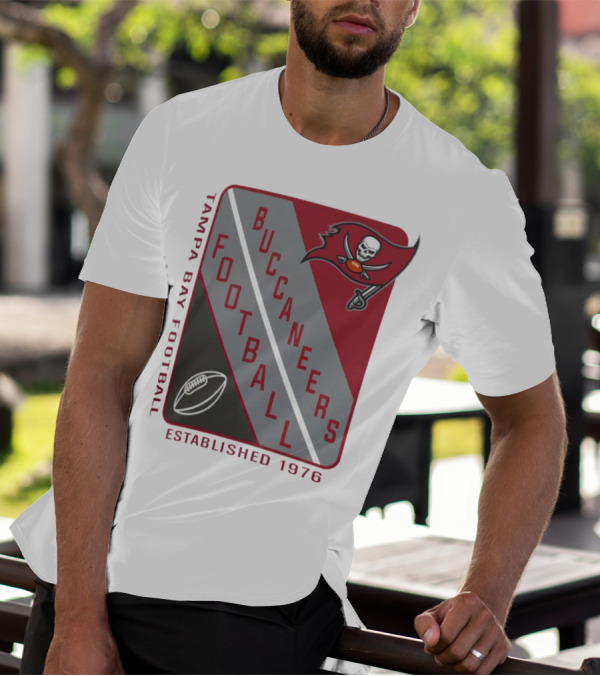 Tampa Bay Buccaneers Football Established 1976 Shield T-Shirt