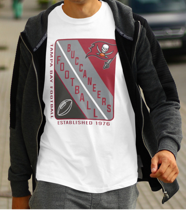 Tampa Bay Buccaneers Football Established 1976 Shield T-Shirt