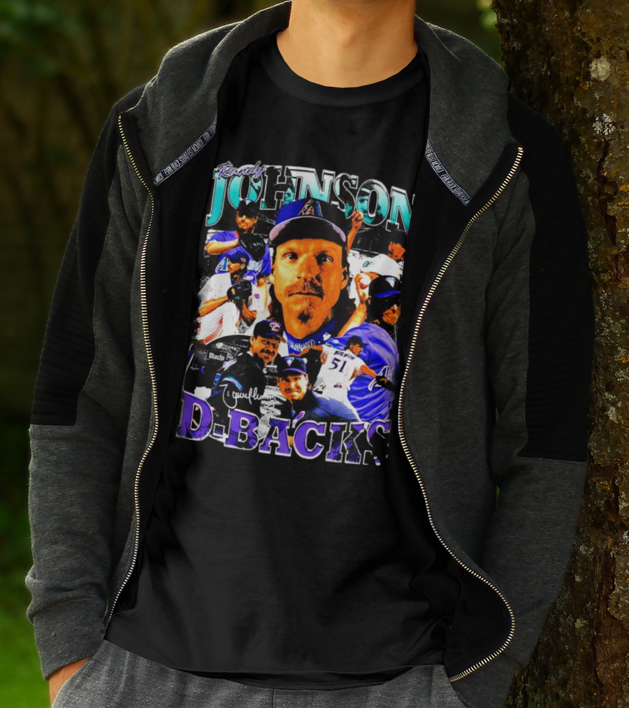Randy Johnson Arizona Diamondbacks D-Backs Retro Signature T-Shirt