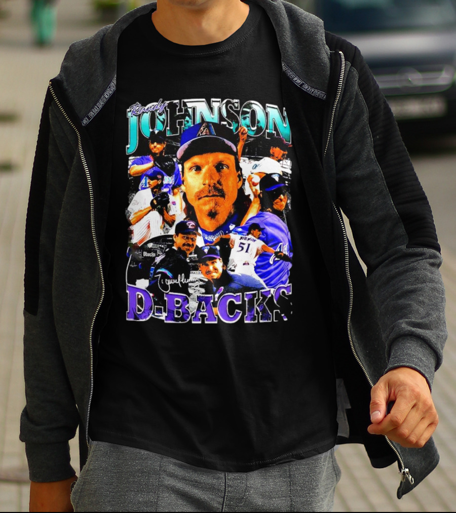 Randy Johnson Arizona Diamondbacks D-Backs Retro Signature T-Shirt