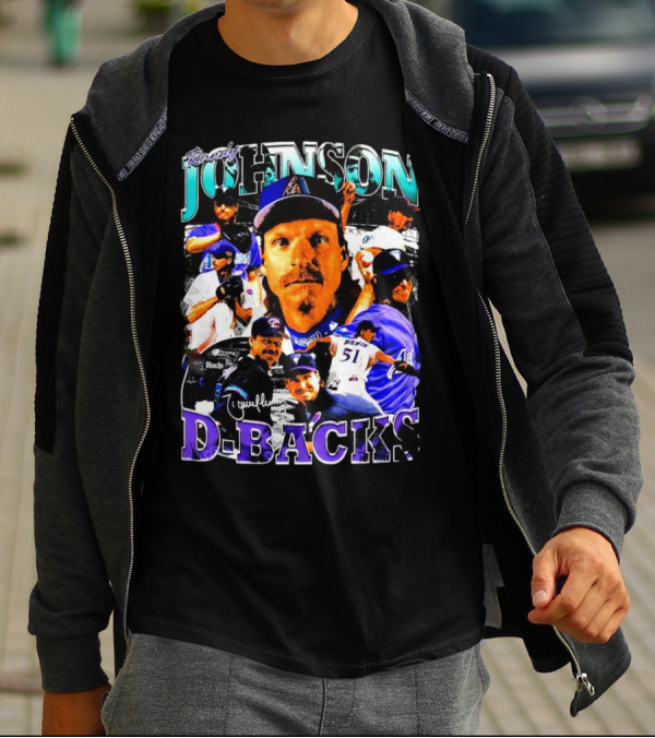 Randy Johnson Arizona Diamondbacks D-Backs Retro Signature T-Shirt
