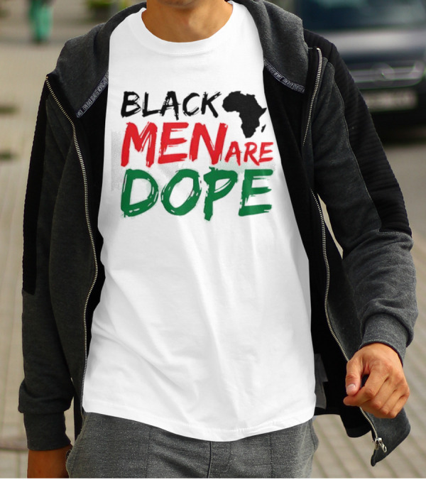 Black Men Are Dope Africa Silhouette Red Green T-Shirt