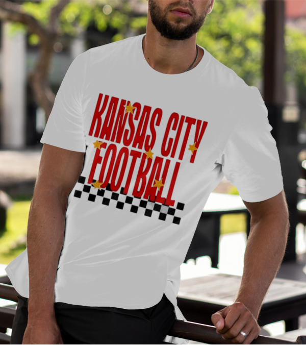 KANSAS CITY FOOTBALL Red Stars Checkerboard Deep Heather T-Shirt