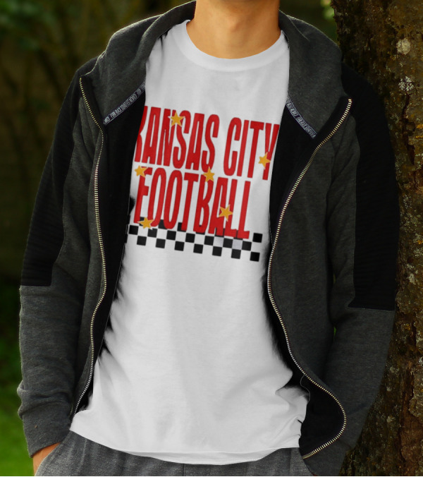 KANSAS CITY FOOTBALL Red Stars Checkerboard Deep Heather T-Shirt