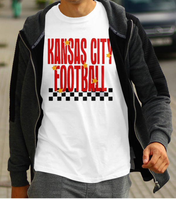 KANSAS CITY FOOTBALL Red Stars Checkerboard Deep Heather T-Shirt