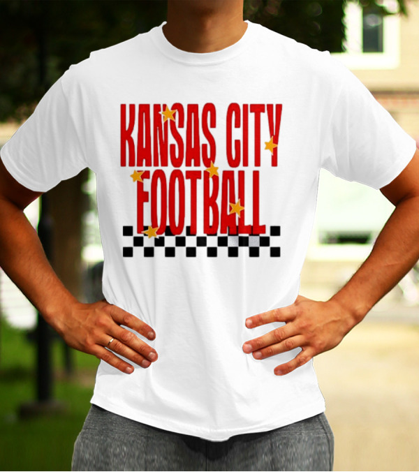 KANSAS CITY FOOTBALL Red Stars Checkerboard Deep Heather T-Shirt