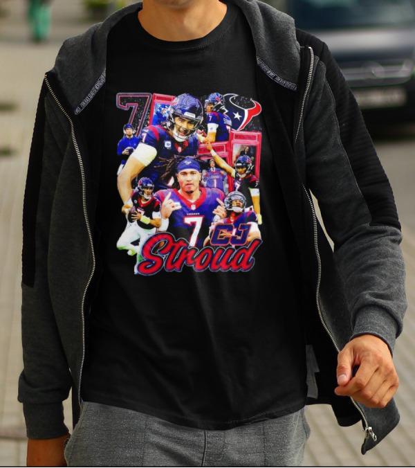 CJ Stroud Houston Texans 7 NFL Football Retro T-Shirt