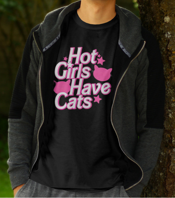 Hot Girls Have Cats Barbie Cats And Stars T-Shirt