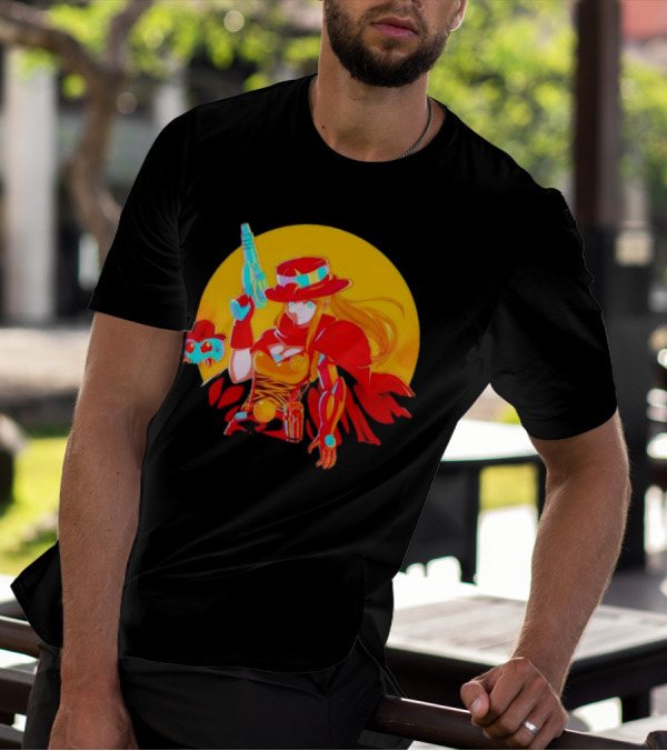 Samus Aran Metroid Marshal With Gun And Hat In Western T-Shirt