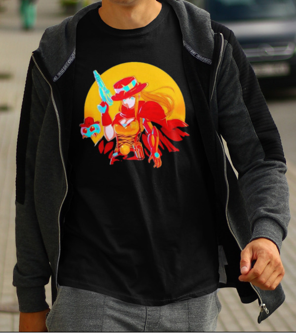 Samus Aran Metroid Marshal With Gun And Hat In Western T-Shirt