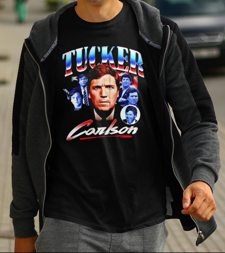 Tucker Carlson Stars And Stripes Faces T-Shirt