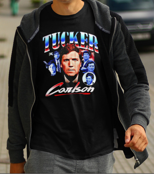 Tucker Carlson Stars And Stripes Faces T-Shirt