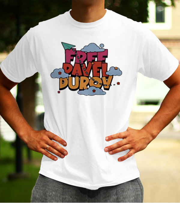 Free Pavel Durov Telegram Graffiti Clouds Paper Airplane T-Shirt