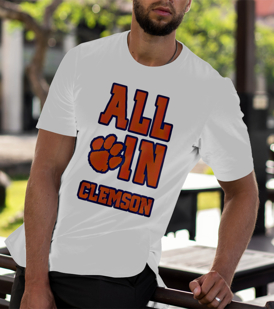 All In Clemson Tigers Football Paw T-Shirt