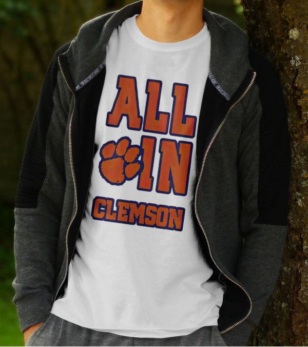 All In Clemson Tigers Football Paw T-Shirt