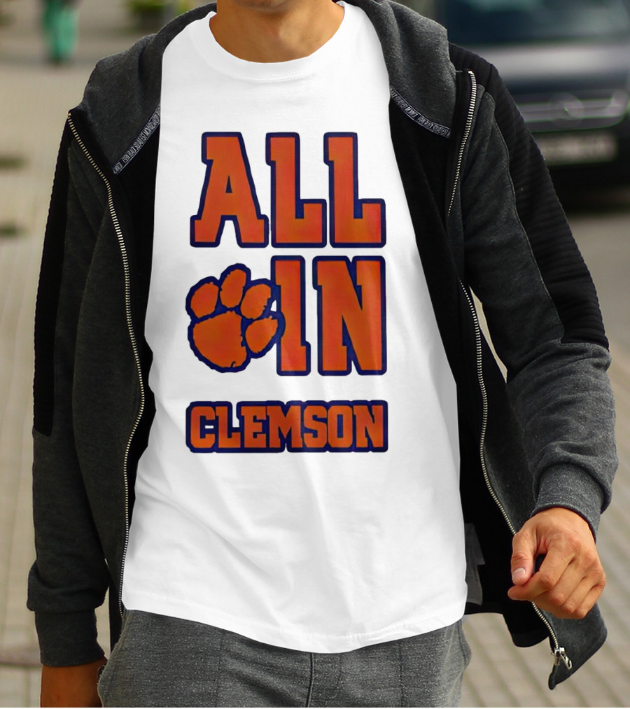 All In Clemson Tigers Football Paw T-Shirt