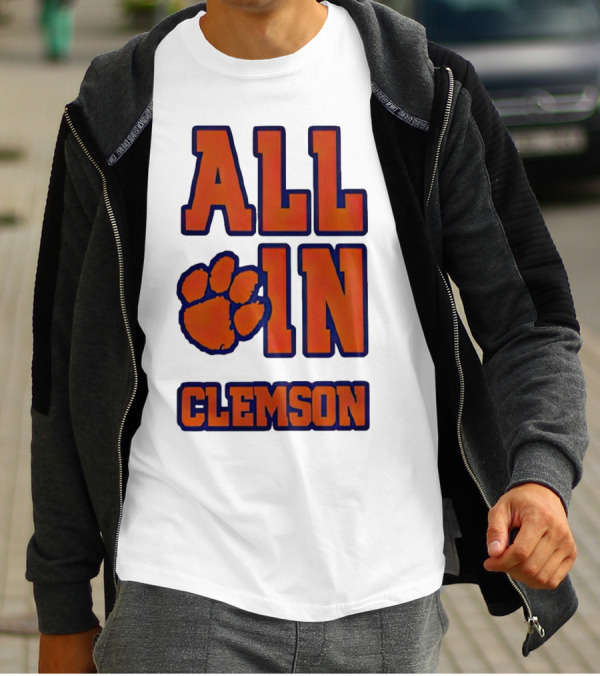 All In Clemson Tigers Football Paw T-Shirt