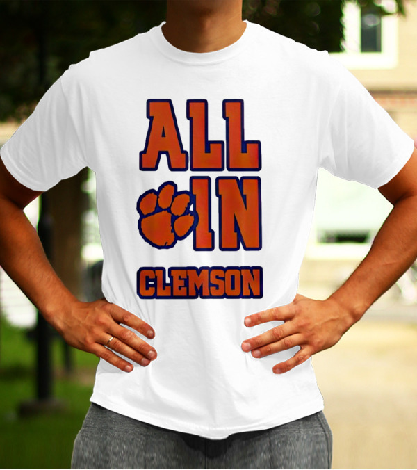 All In Clemson Tigers Football Paw T-Shirt