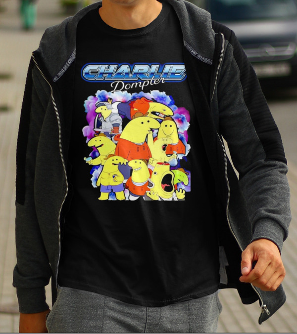 Charlie Dompler Colorful Cartoon Characters T-Shirt