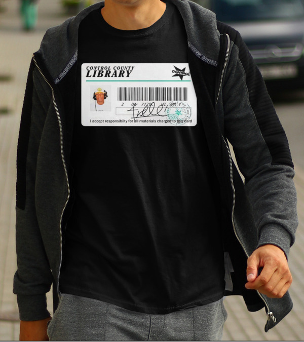 Control County Library Card Design With Signature And Photo T-Shirt