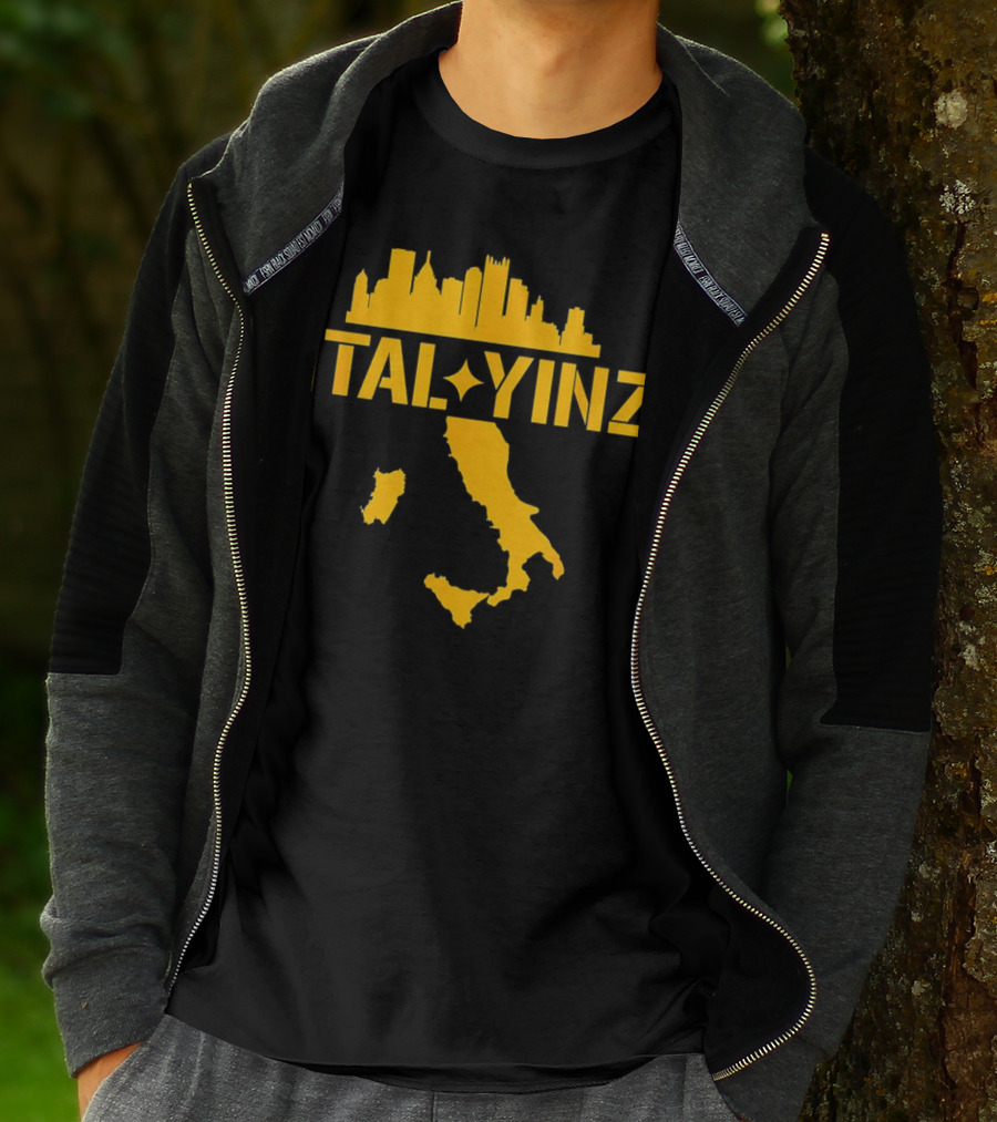 Ital Yinz Pittsburgh Skyline Italy Map T-Shirt